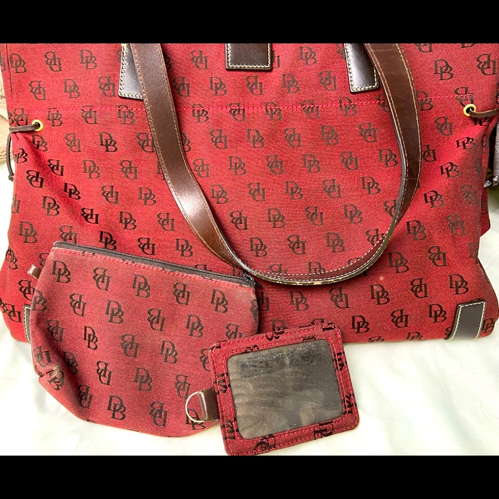 Dooney & Bourke Red Signature Db Tote - image 1